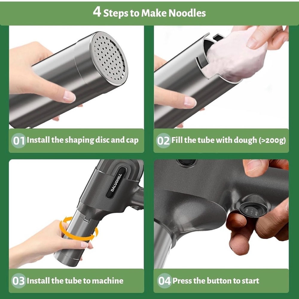 Handheld Electric Pasta Maker & Pasta Drying Rack Bundle - Picture 4 of 11